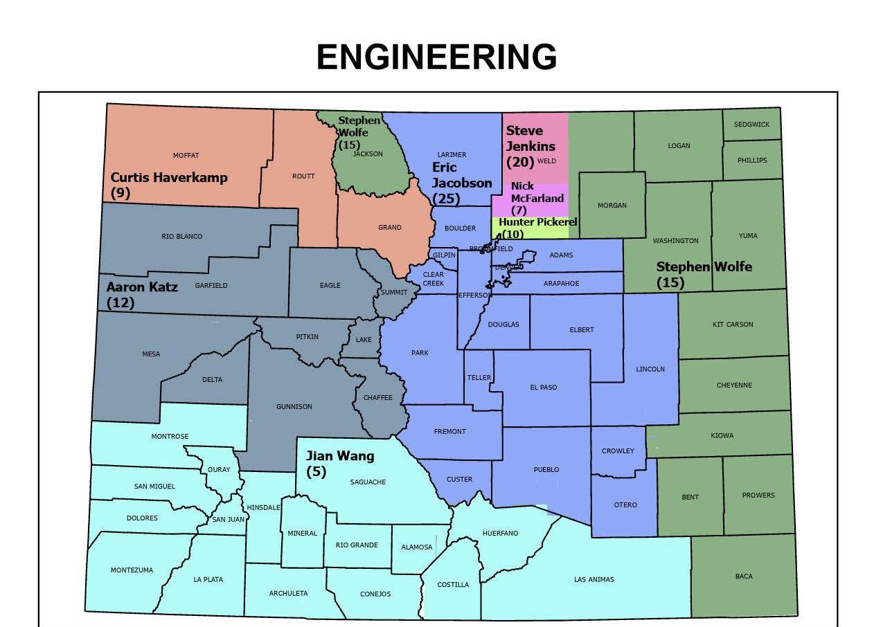 Engineering map for Colorado.