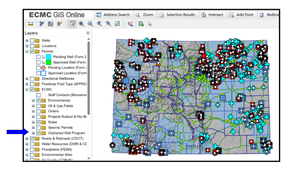 Screenshot of GIS Map.