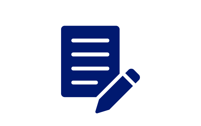 Icon showing a form and pencil