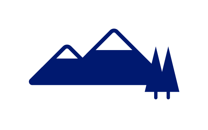 Icon showing mountains and trees