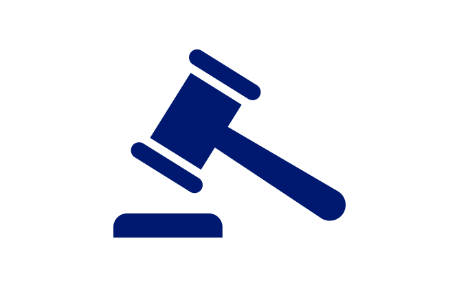 Icon showing mallet and base